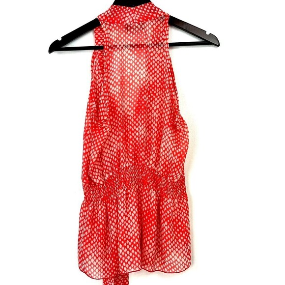 Maude Women Size M Sheer Polka Dot Peplum Blouse Top Boho Fairy Hippie Goth Airy - Picture 5 of 12